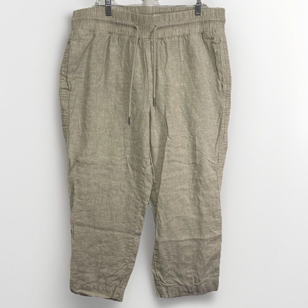 Quince 100% European Linen Wide Leg Pants Women XL Flax Beige Coastal Minimal